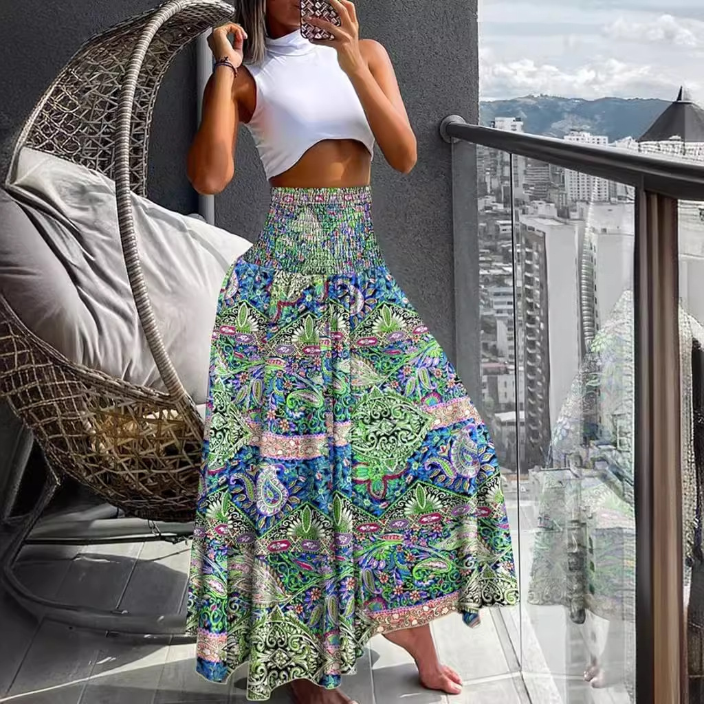 2025 New Women's Skirt Summer Style High Waist Slim fit Printed Women's Skirt New Women's Multi print Half length Skirt New Designer Dr