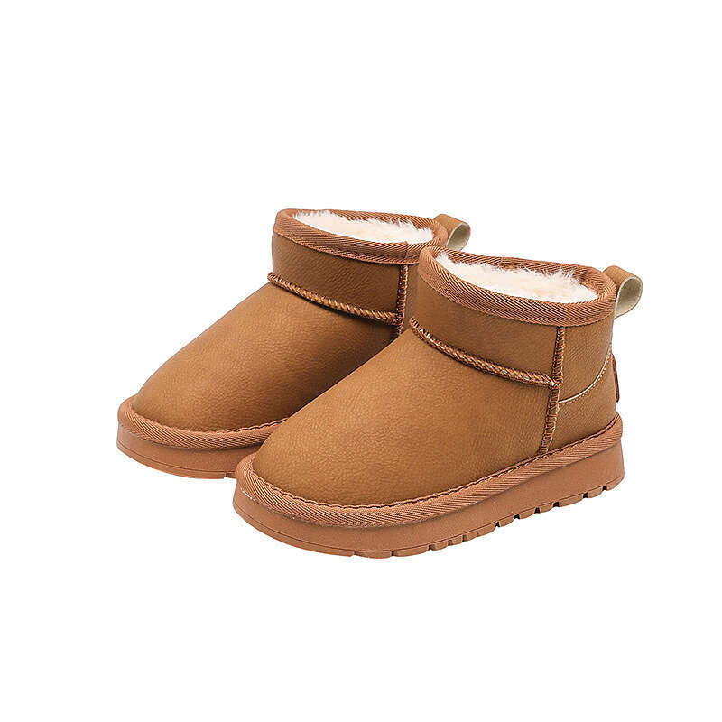 Children's Thickened Warm Snow 2024 Winter New Girls' Black Cotton Boys' Short Boots Medium and Large Kids' Shoes