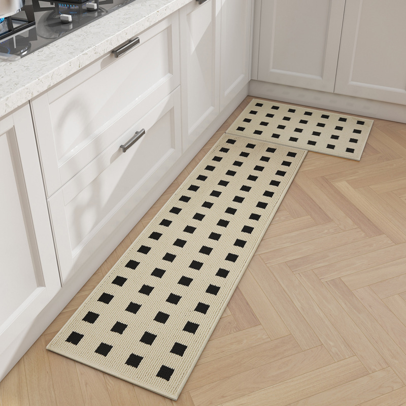 Designer carpet, kitchen floor mat water-absorbing and oil-proof foot mat household machine washable long carpet dirt-resistant non-slip and anti-drop