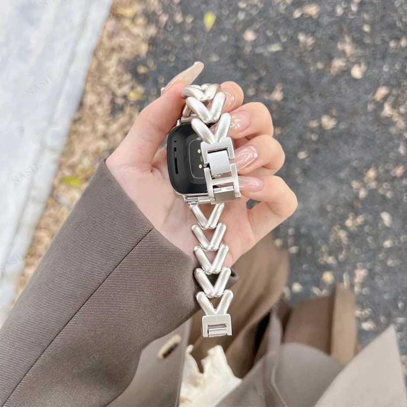 Star Light Metal Strap for Versa 4 3 2 1 Lite Straps for Sense 1 Sense 2 Watchband Stainless Steel Bracelet Y250714