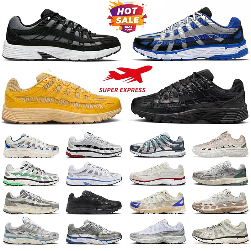 Designer P6000 Running Shoes P 6000 Men Women Sneakers Triple Black White Khaki Wolf Grey Metallic Sier Racer Blue Outdoor Sports 36-45