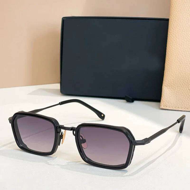 PAUI John Style Square Alloy High Street Sunglasses Men and Women Classical Gradient Uv400 Designer Brand Eyeglasses