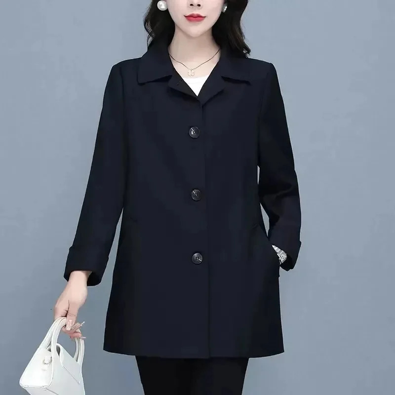 2025 Fashion Spring Autumn with lining Middle-aged Jacket Womens Coats Female Short Casual Windbreaker Ladies Outerwear 250708