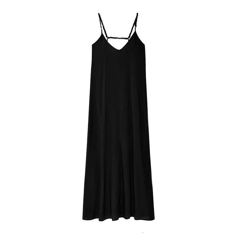 RAFZNB Fashion Thin Straps Long for Women V-Neck Sleeveless Dress Summer Sexy Off Shoulder Female Elegant Party Dresses dongdumaoyi