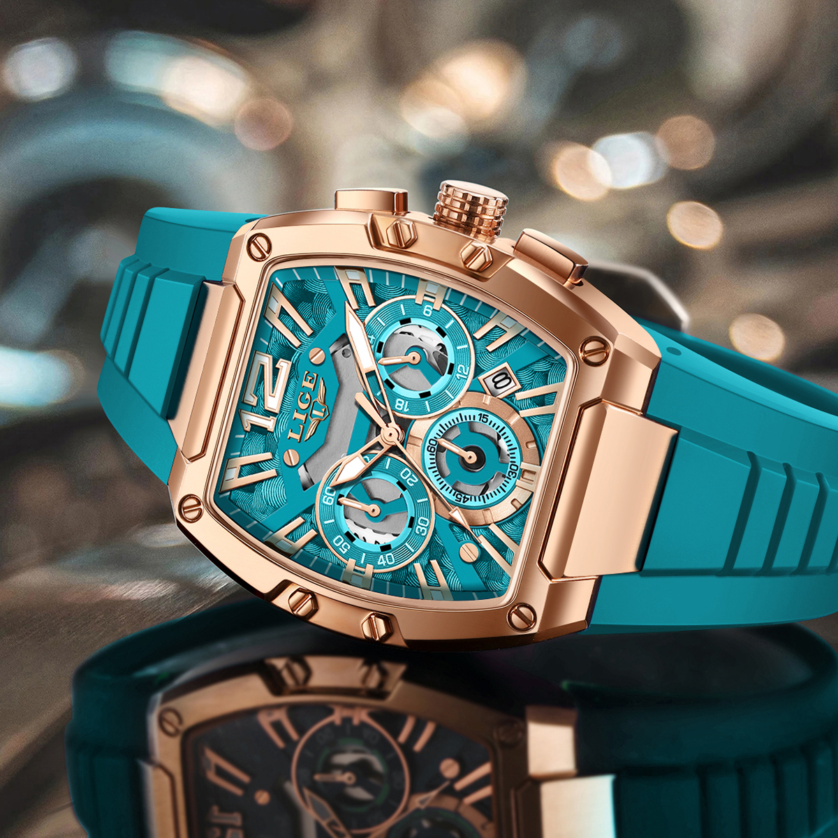 LIGE Men's Quartz Watch Fashion Business Watch Multifunctional Chronograph 24-hour Small Dial Holiday Gift Teen Watch Waterproof Watch Watch for 