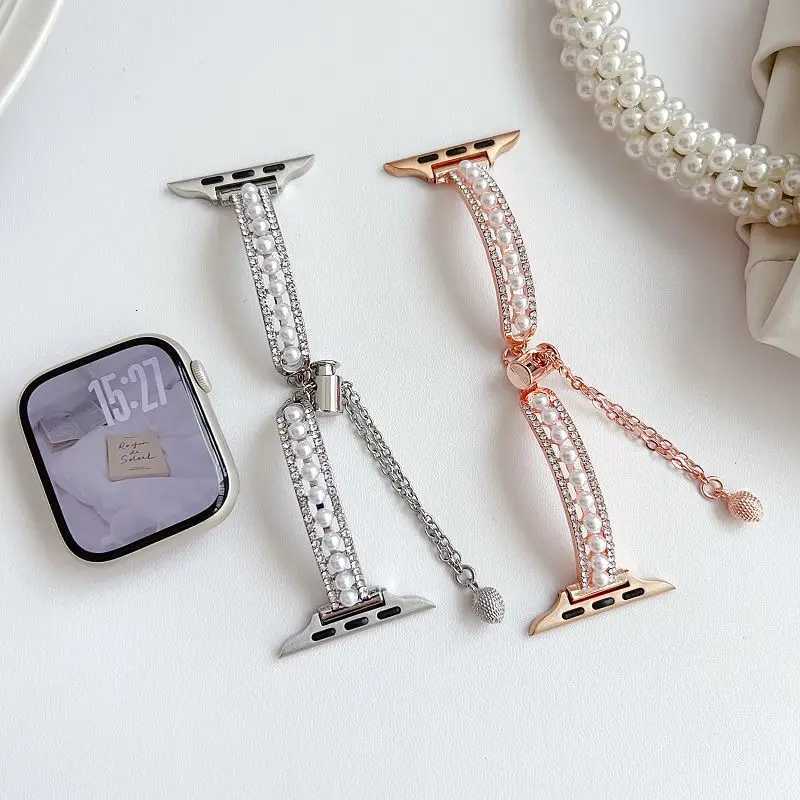 Diamond Pearl Strap for Watch Band 49 46 44 45 42 41 40 38mm Wen Wristband Jewelry Bangle Bracelet for iWatch S10 9 8 7 Y250714