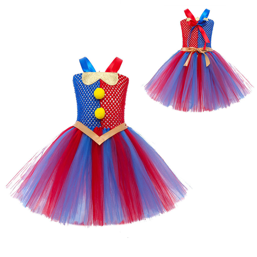 Childrens Cosplay Magical Numbers Circus Princess Dress Halloween Anime Clown Costume Tutu Dress 240329