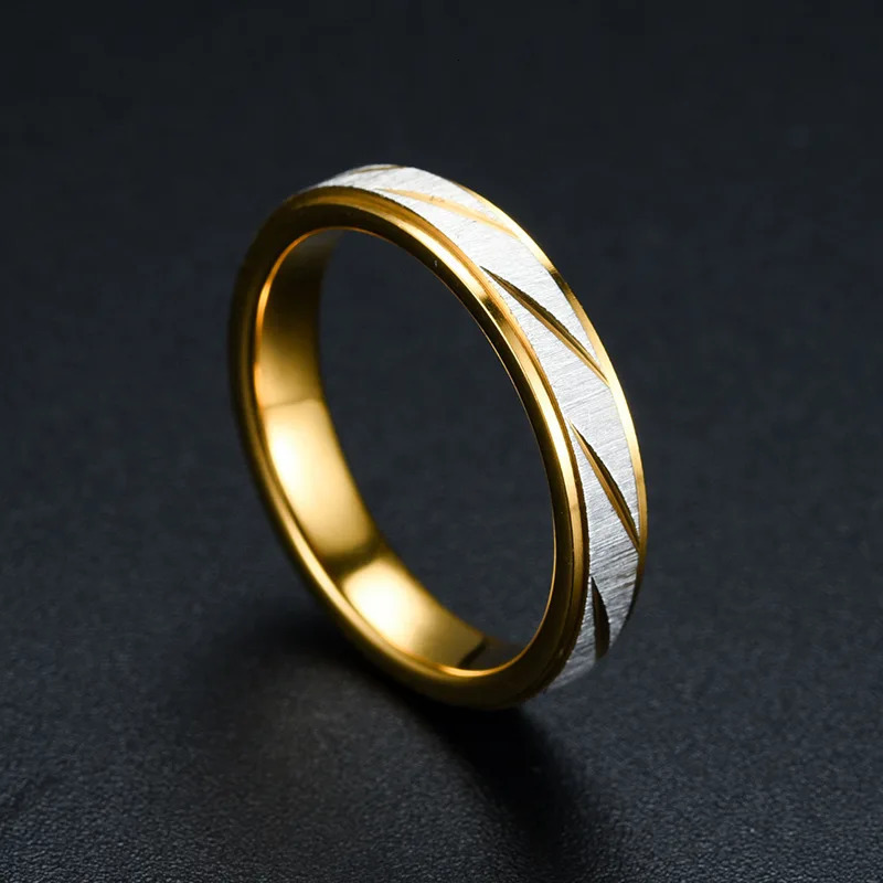 Unique Wave Pattern Couple Rings For Men Women High Quality Stainless Steel Ring Engagement Wedding Jewelry Drop 250704