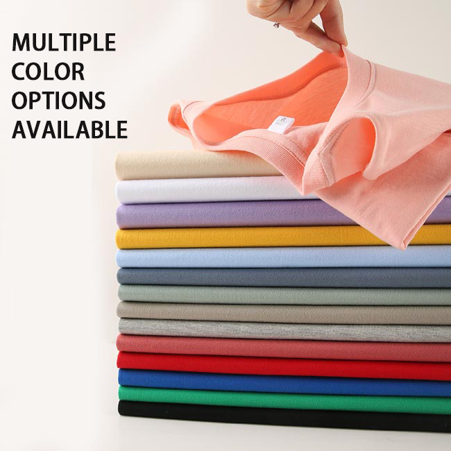 Classic cotton T-shirt 100% simple cotton casual short-sleeved parent-child T-shirt for men and women, breathable, light and customizable logo company