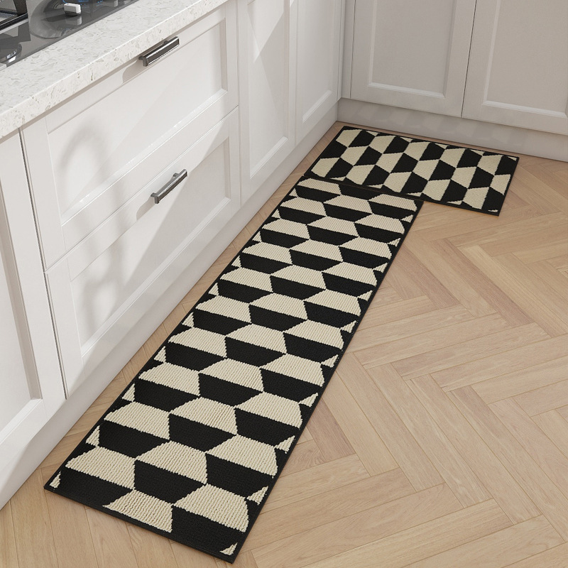 Designer carpet, kitchen floor mat water-absorbing and oil-proof foot mat household machine washable long carpet dirt-resistant non-slip and anti-drop