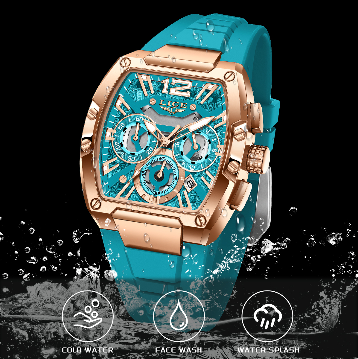 LIGE Men's Quartz Watch Fashion Business Watch Multifunctional Chronograph 24-hour Small Dial Holiday Gift Teen Watch Waterproof Watch Watch for 