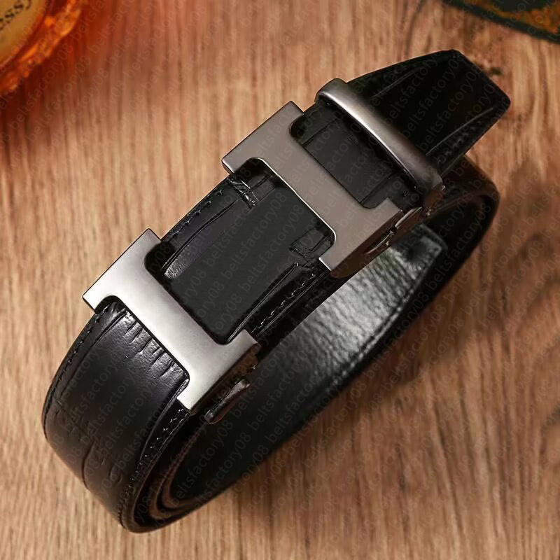 Mens belt Automatic buckle Designer belt luxury stripe Letter buckle classic belts belts gold and silver black buckle casual width 3.5cm size fashion gift