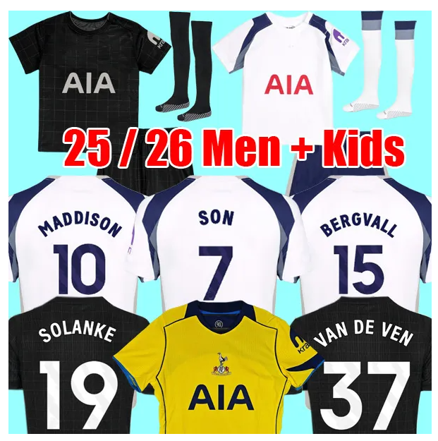 25 26 SON RICHARLISON tottenaham Soccer Jerseys 2025 2026 tottenhan home AWAY Football kits shirts KULUSEVSKI Fans Men and kid sets TOTTEN ham spur