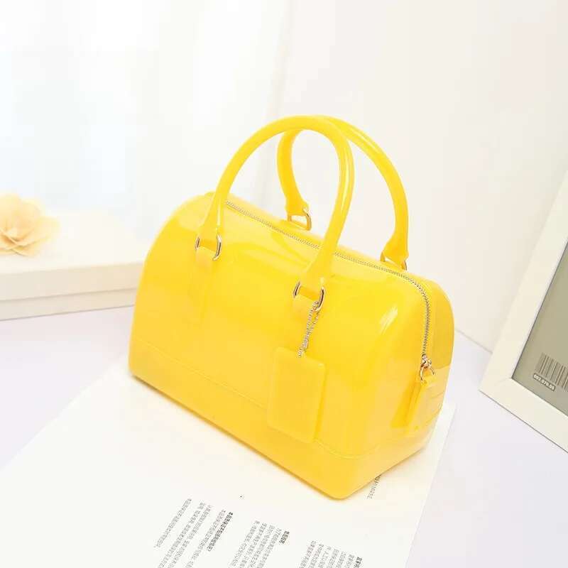 1pcs Jelly Crossbody Shoulder Bag PVC Transparent Pillow Shape Handbag aron Color Women's Casual Tote European Style