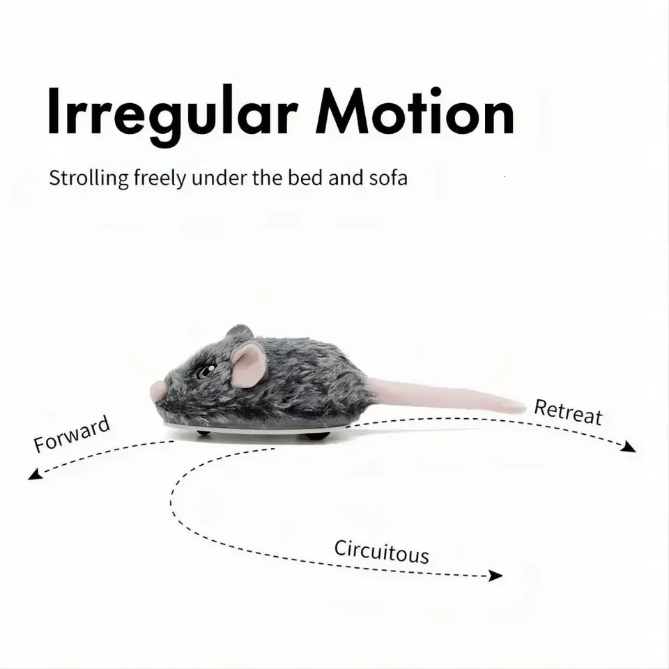 Rechargeable Motion Mouse for Kitten Mouse Sound Moving Mouse Interactive Cat Toy Sound Mouse Cat toy 250716