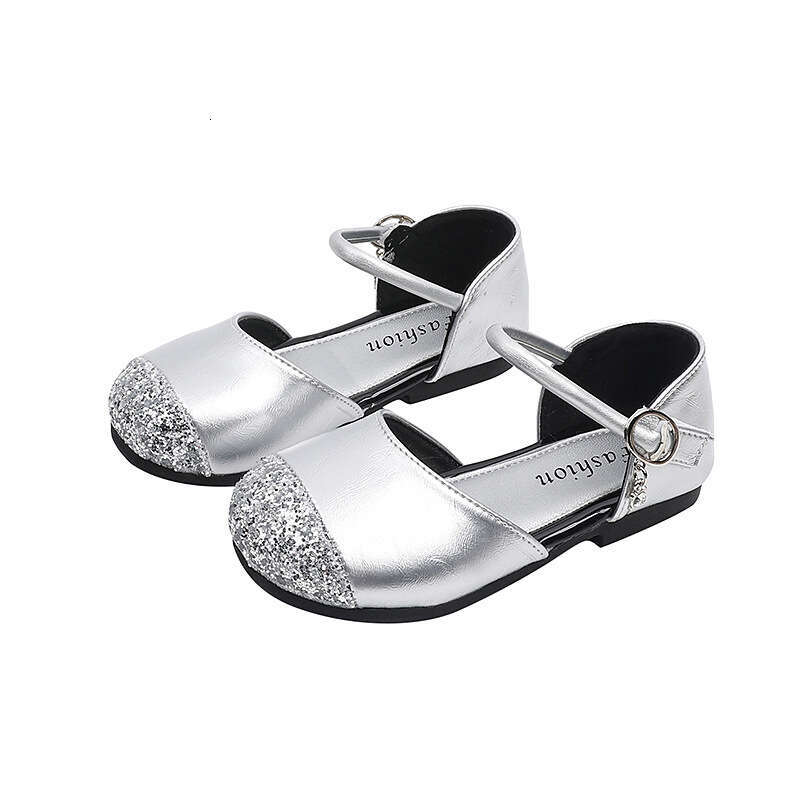 Children's 2025 Summer New Girls' Rhinestone Princess Sandals Korean Style Kids' Soft Sole Fashion Single Shoes