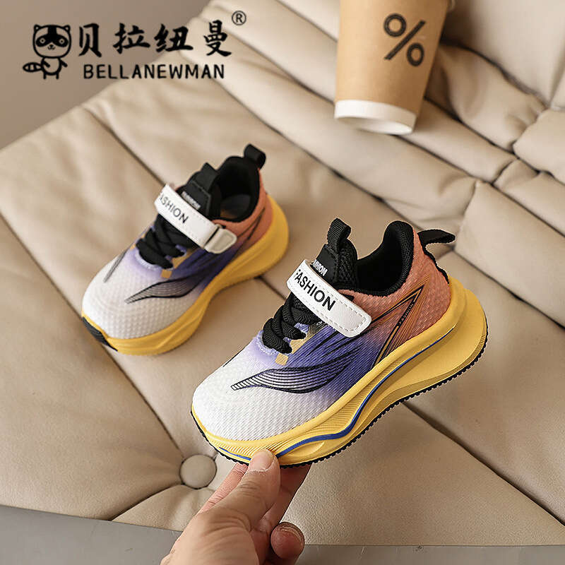 Children's Fashion Lightweight Shock-Absorbing Sneakers 2025 Spring Autumn New Korean Style Boys Casual Running Toddler Shoes