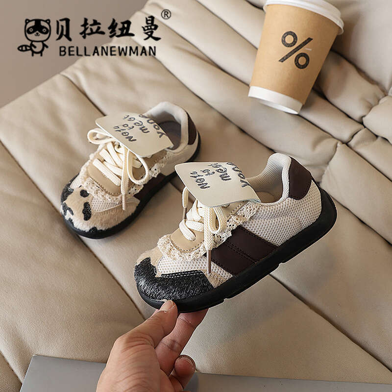 Choice Niche Design Round Toe Flat Sole Training Shoes 2025 Spring and Autumn New Children's Casual Sneakers