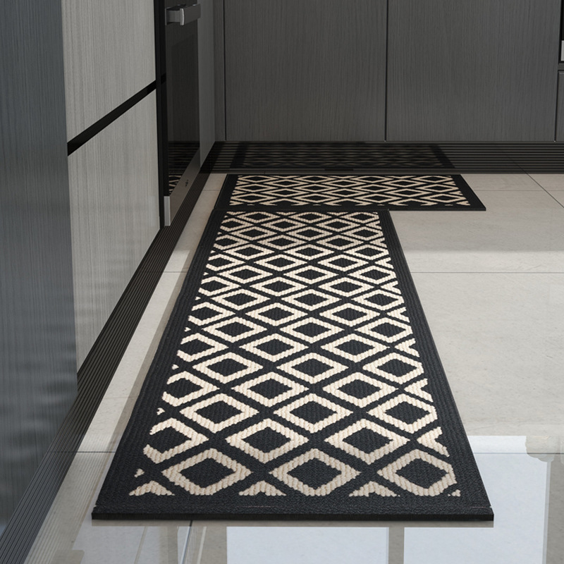 Designer carpet Kitchen floor mat Household long water-absorbing oil-absorbing non-slip foot mat Machine washable dirt-resistant carpet woven mat