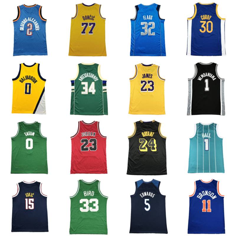 Adult Youth Cooper Flagg Basketball Jersey SGA Edwards Curry LeBron Antetokounmpo Doncic Bryant Michael Brunson Haliburton Wembanyama Durant Booker Morant Maxey