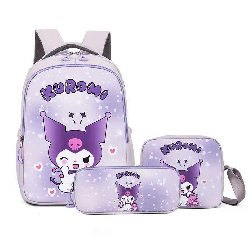 Sanrio Cute Sanrio Hello Kitty Melody Backpack Set for Girls 3 Piece Pupil School Bag Pencil Case for Kids Aged 6-12 Cartoon w250714