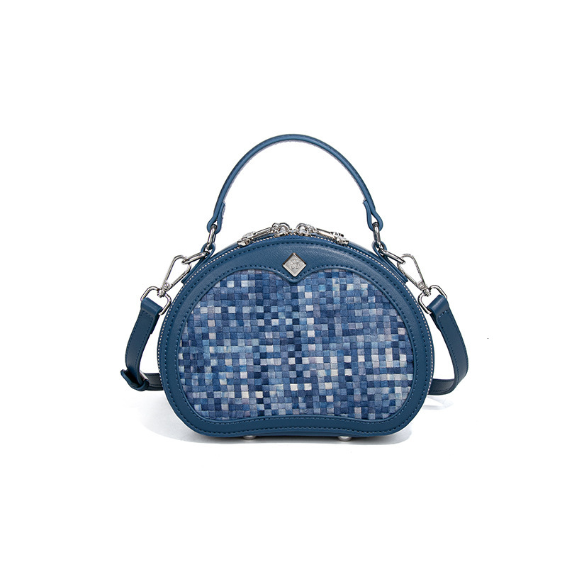 2025 New Handbags for Women Round Designer Bag Fashion Woven PU Leather One-shoulder Crossbody Bag