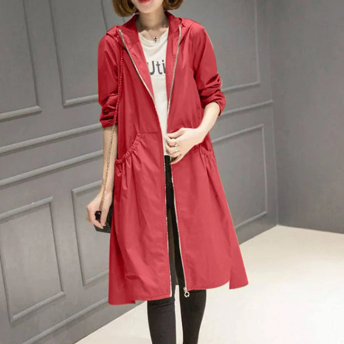 Autumn Womens Jacket Windbreaker Female Long Sleeve Jackets Hooded Casual Basic Coat Loose Outerwear 250708