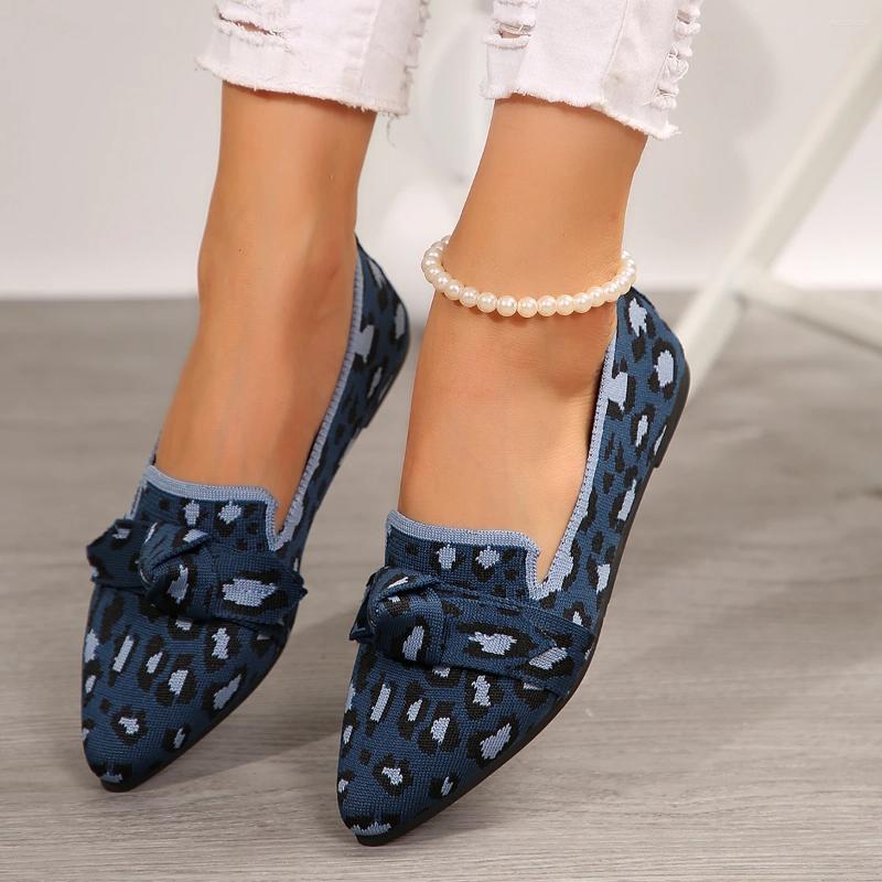 Designer shoes for women Shoes lightweight pointed bean shaped women's shoes comfortable slip resistant Casual Shoes Leopard Print Flat For Women