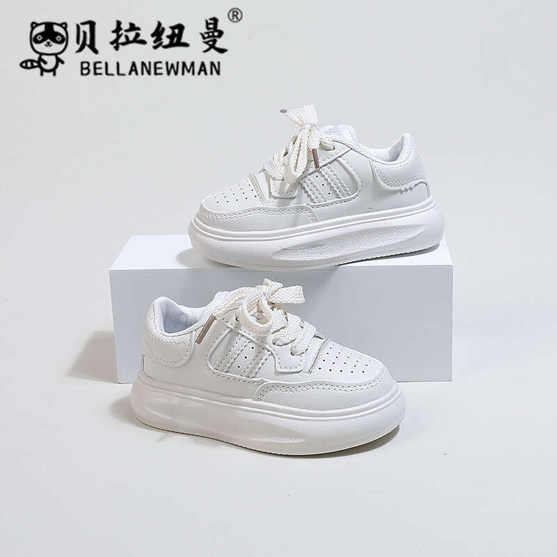 Boys' Sneakers 2024 Spring New Girls' Fashion Lightweight Sports Toddler Walking Children's White Shoes