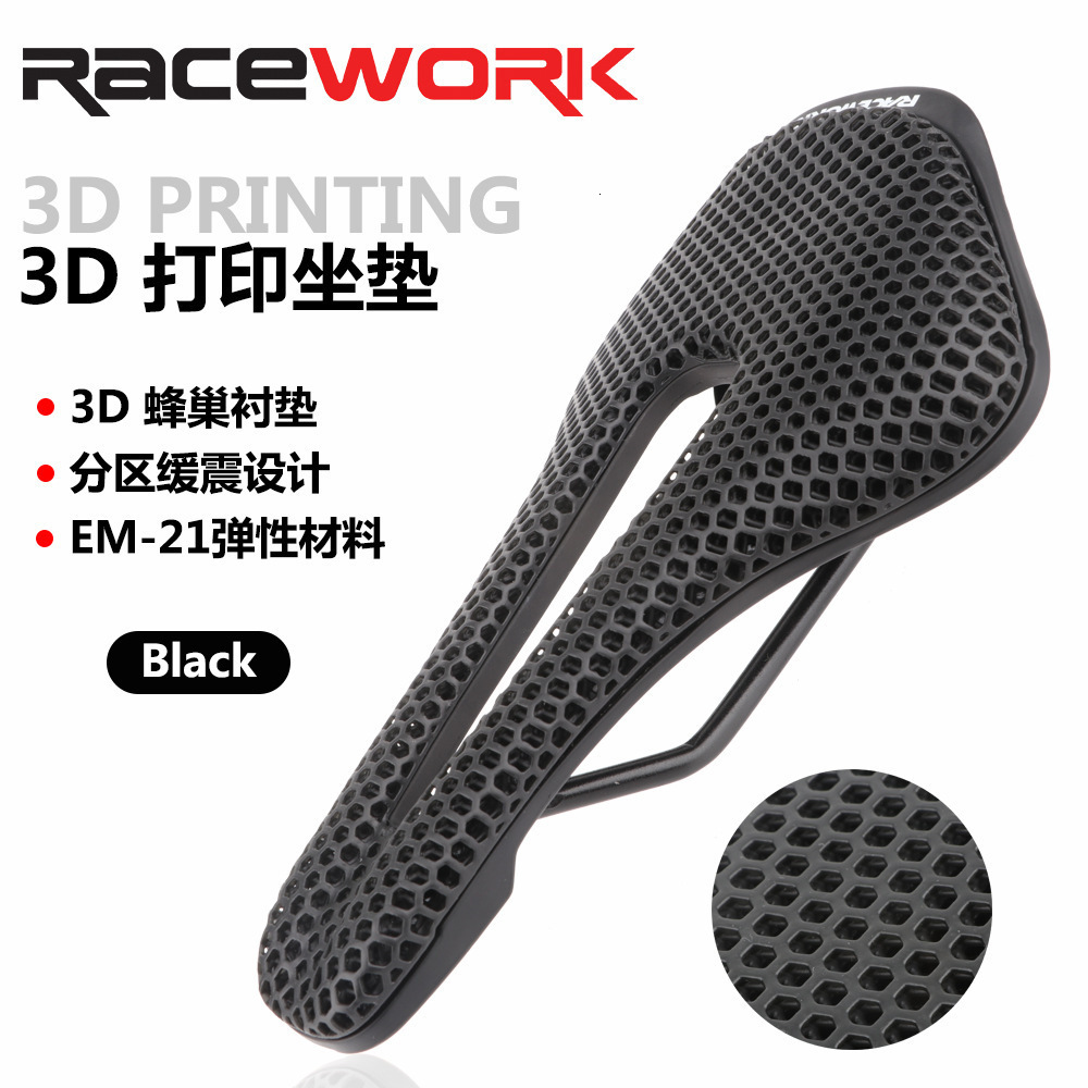 RYET 3D Printed Bicycle Saddle Ultralight Carbon Fiber Hollow Comfortable Breathable MTB Gravel Road bike Cycling Seat Parts 240507