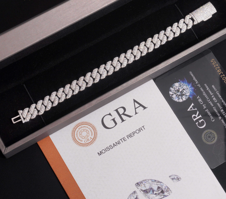 Hip Hop Jewelry Wholesale Price 12mm Moissanite Diamond Cuban Link Bracelet Custom Silver Bracelet 925 Sterling for Men