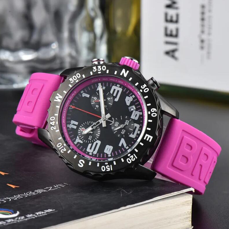 Mens Watch Quartz Luxury Wristwatch hot Sale Watches High Quality For Multifunctional Automatic Date Rubber Strap Chronograph Daily Waterproof Male Clocks