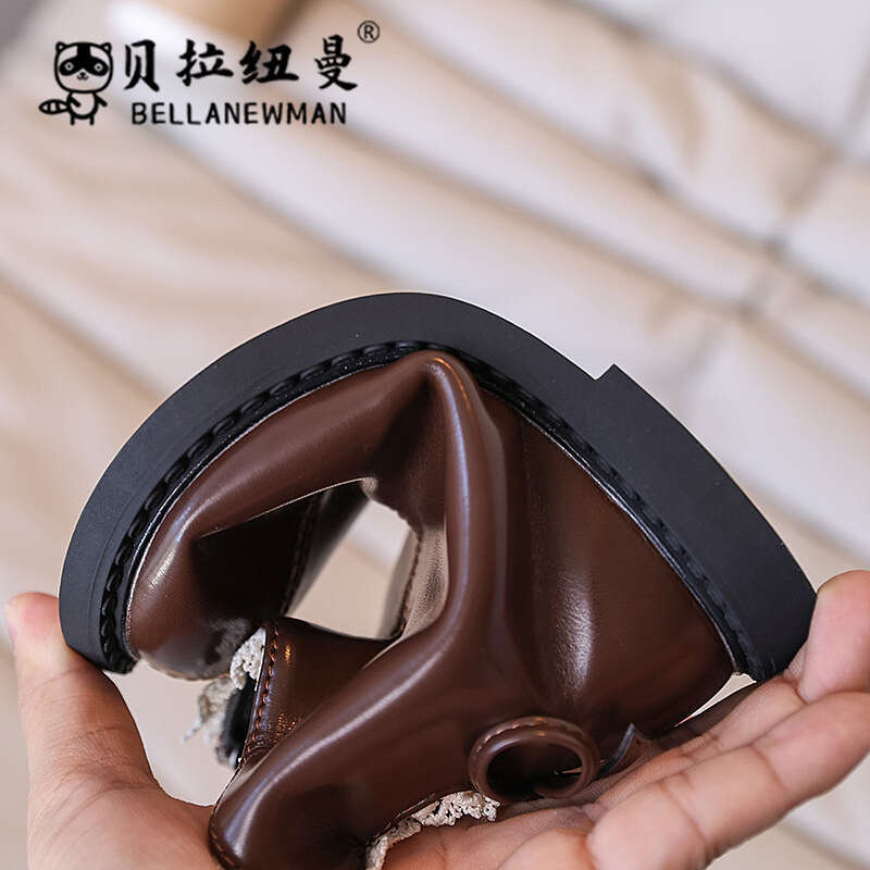 Girls Lace Bow Princess Short 2024 Autumn New Korean Children's Fashion British Style Toddler Leather Boots