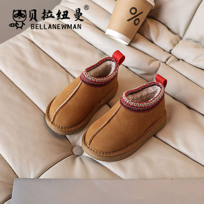 Children's Ethnic Style Lace Snow 2024 Winter New Girls' Warm Cotton Shoes Toddler Comfortable Short Boots