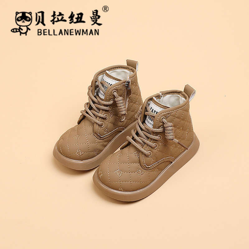 Children's British Style Short 2023 Autumn Fashion Big Kids Soft Sole Leather Martin Girls' Casual Ankle Boots