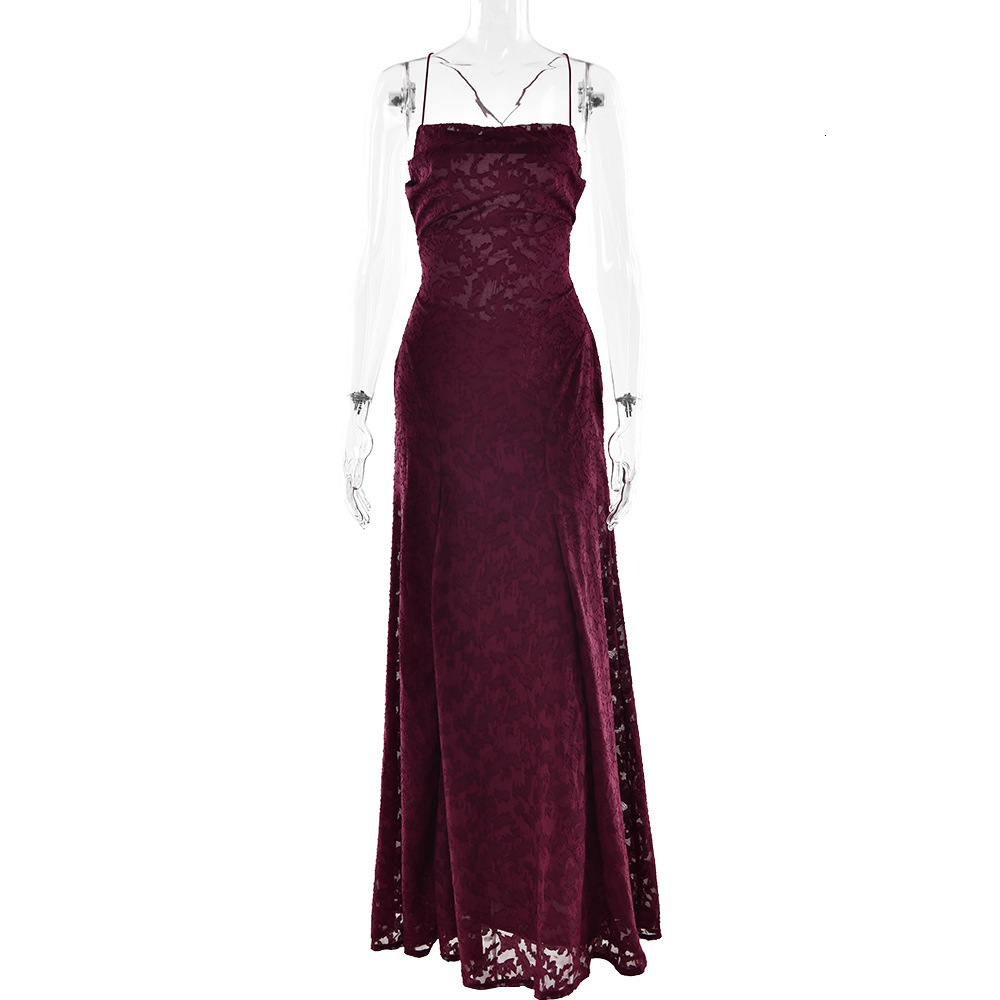 2025 New Women's Skirt Summer New Women's Sexy Thin Shoulder Strap Chiffon Elegant Backless Evening Dress New Designer Dress