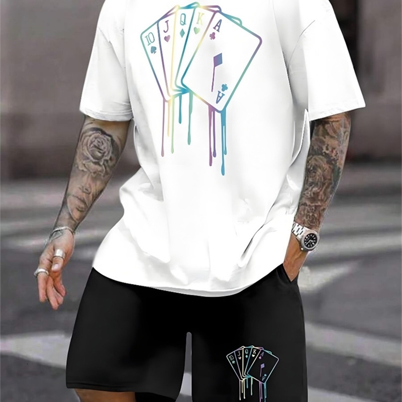 Twopiece Milano Print Mens Set Summer Casual Everyday Shortsleeved Tshirt Outdoor Street Men Fashion Sports Shorts 250614