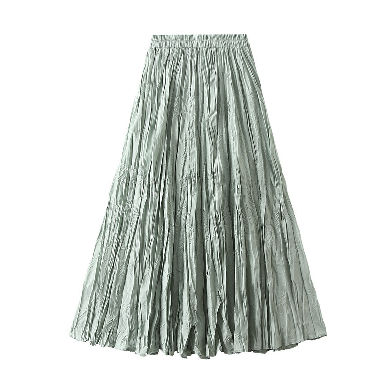 2025 New Women's Skirt Lightweight Luxury Elegant Folded Skirt Summer New Women's Horn shaped Slimming Folded A-line Skirt New Designer Dres