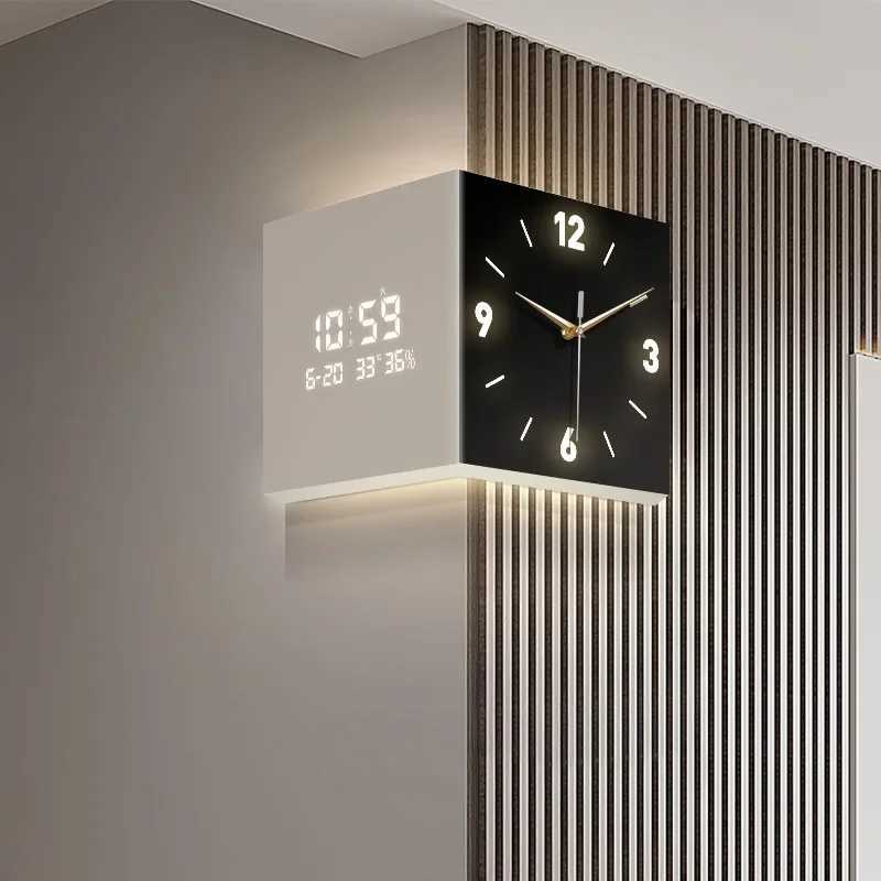 DoubleSided Wall Clock Modern Creative Design for Living Room Corner or Valentines Day Gift W250924