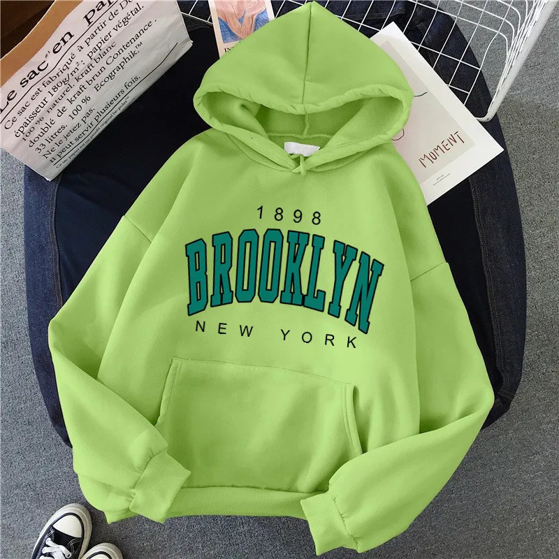 Spring and Autumn Winter Fleece Loose Womens Hoodie Selling Brooklyn Printed Couple Sweatshirt Coat 250707