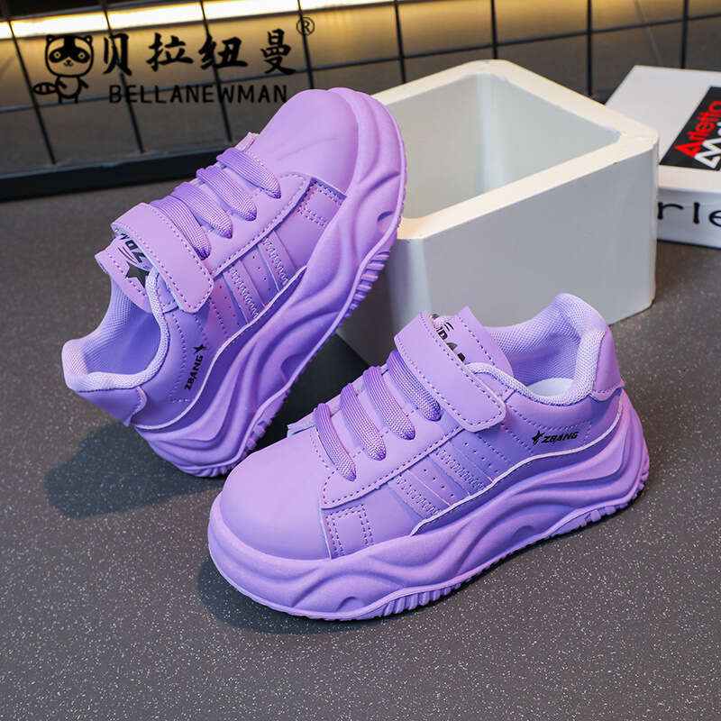 Children's Trendy White 2025 Spring and Autumn New Korean Style Girls' Fashion Thick-Soled Sneakers Boys' Versatile Casual Shoes