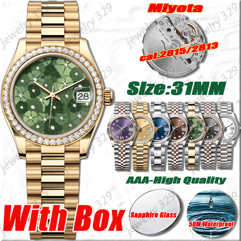31MM Watch Luxury Womens Designer Watches AAA+ High Quality 2813 MIYOTA 8215 Mechanical Automatic Movement Watch Sapphire Luminous Waterproof Casual High-end Watch