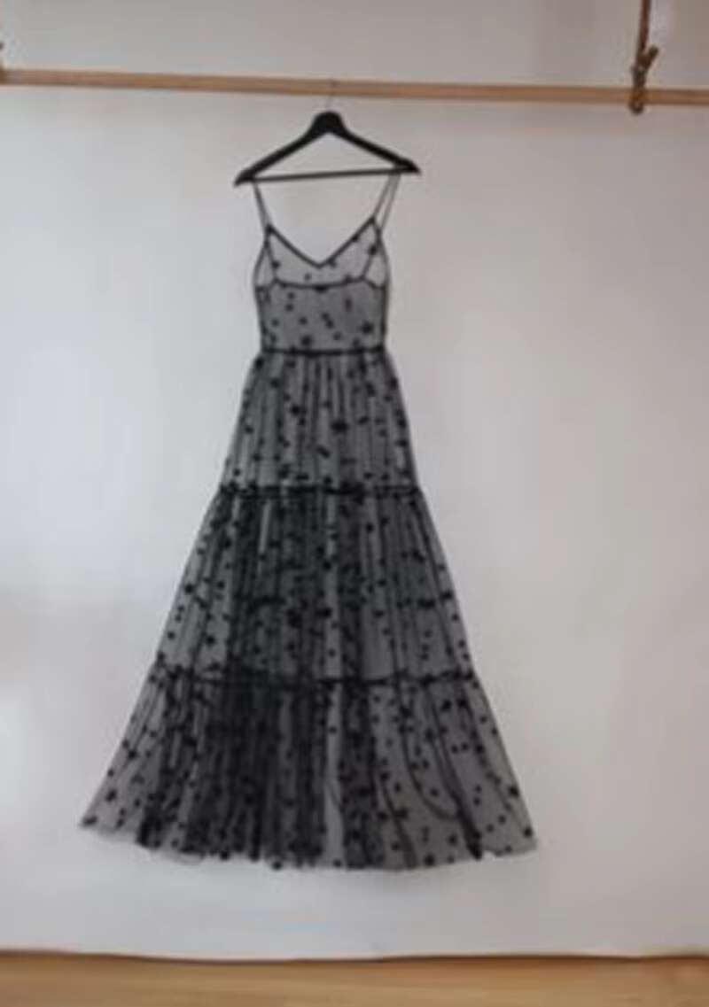 Spaghetti Dresses Straps See Through Summer Sweet Tulle Long Women Fashion Bling Dress dongdumaoyi