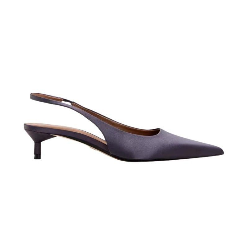 Sandals Shoes Female 2025 Plus Size Slingbacks Women's High Heels Summer Dress Pumps Women Pointed Toe Thin Heel Slip On
