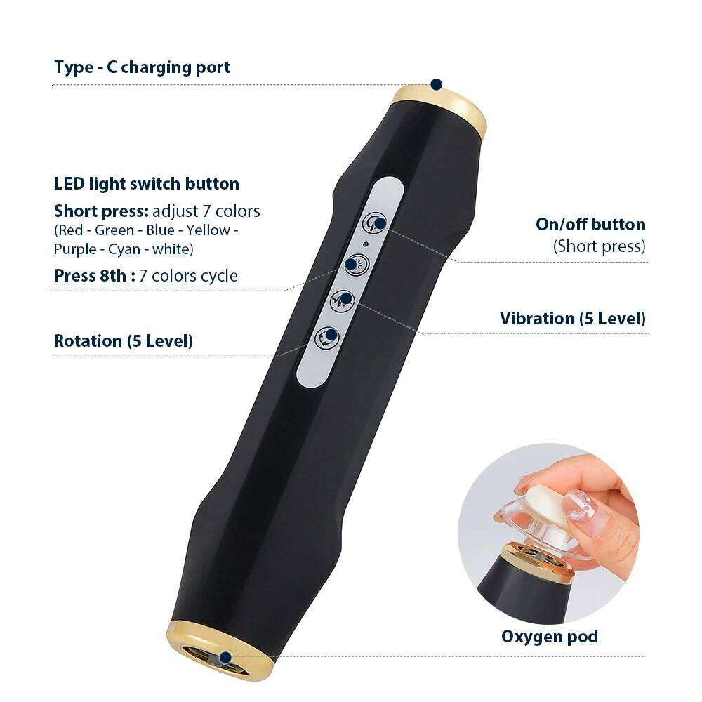 Portable hine Skin Care Serum Input Pen Facial SPA CO2 Bubble Oxygen Beauty Device