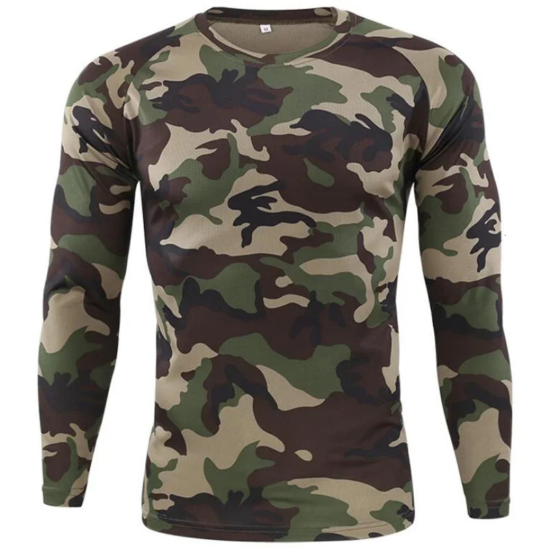 Men Camouflage Tshirt Summer Outdoor Quick Drying Breathable Hiking Fishing Camping TShirts Military Tactical Long Sleeve Tops 250707
