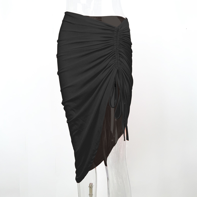 2025 New Women's Skirt Summer New Women's S Sexy Slimming Irregular Skirt Fashion Trend Pull Rope Half Skirt New Designer Dress