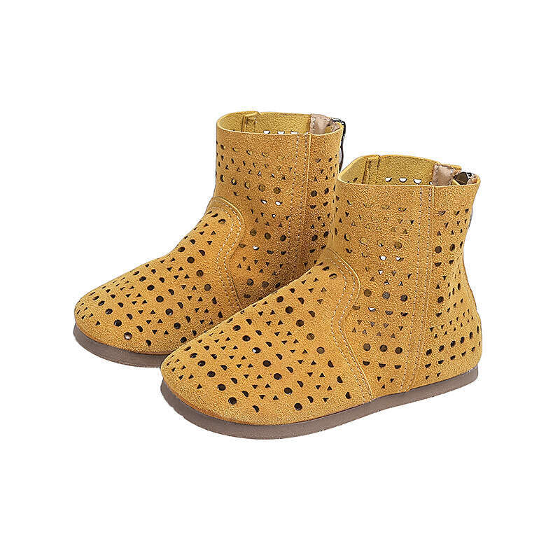 Summer Short 2025 New Children's Hollow Breathable Fashion Boots Girls' Roman Shoes Trendy Sandals