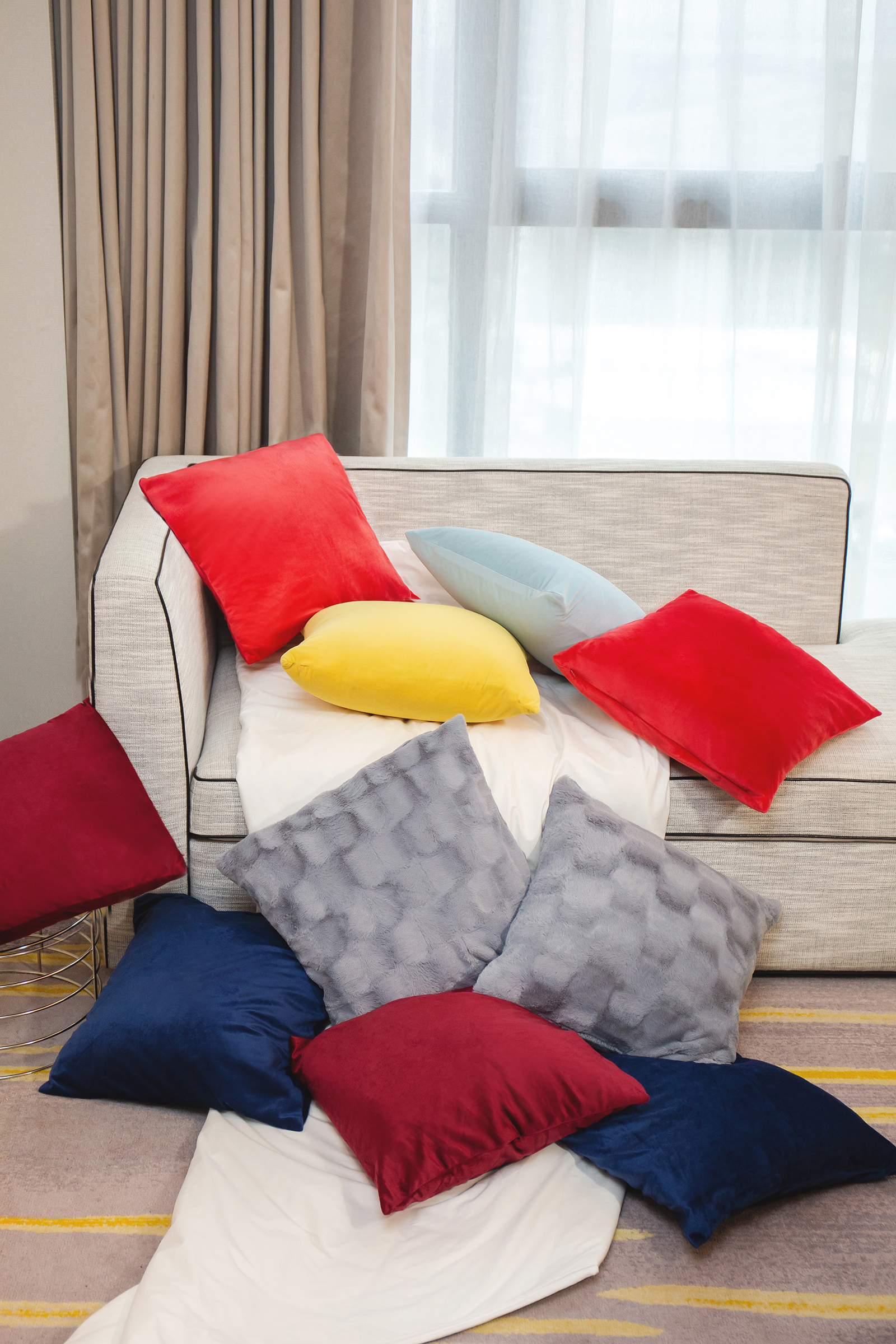 US Stock 2 Pieces Super Soft Velvet Solid Throw Pillow Covers Sets Hidden Zipper Graden Cushion Case Sofa Bedroom Car Decorative Pillow HK0012