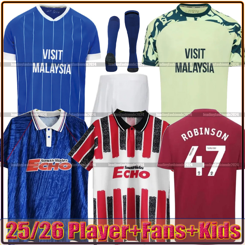 25 26 Cardiff RALLS Soccer Jerseys PHILOGENEP RINOMHOTA COLWILL RATCLIFFE O'DOWDA Home 3rd Child Football Shirts Uniforms Cardiff 2025 2026 men Kids Kits